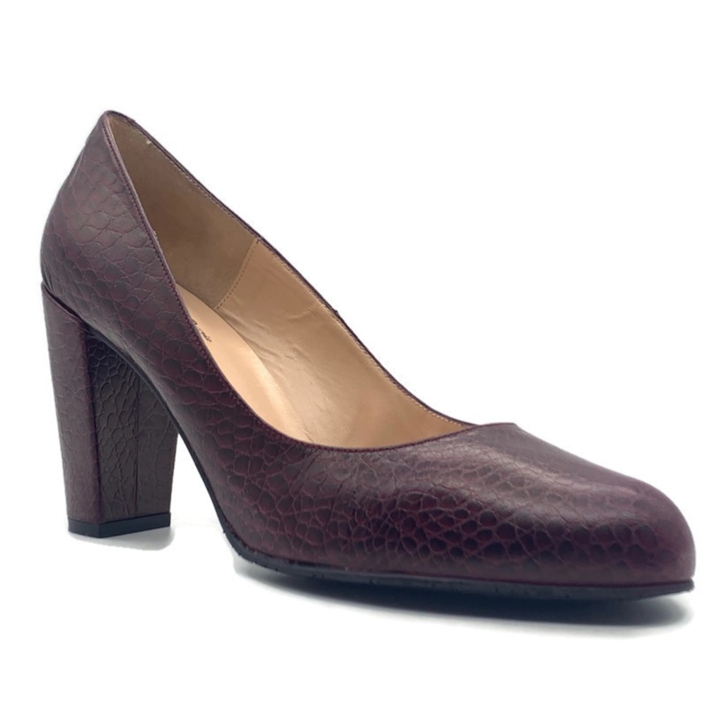 Brenda Zaro Crocs Embossed Burgundy Pump